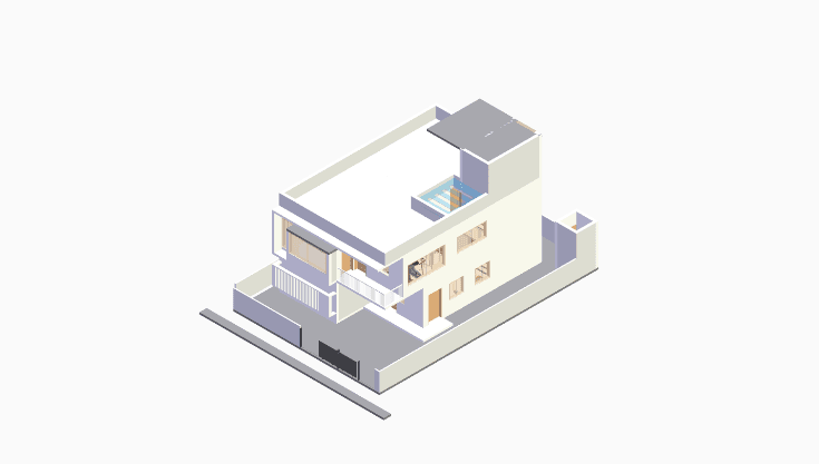 40x60 | East Facing 3D model rendering