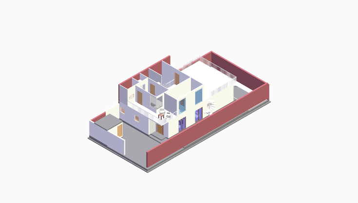 30x80 | East Facing 3D model rendering