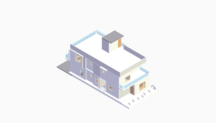 30x80 | West Facing 3D model rendering