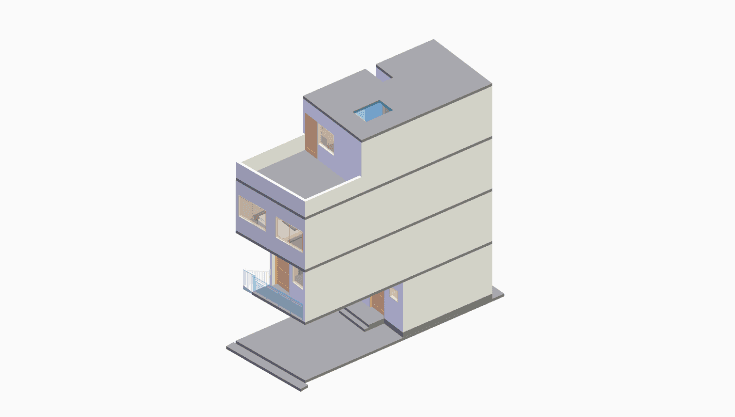40x40 | East Facing 3D model rendering