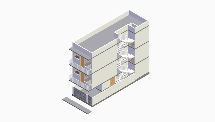 20x40 | East Facing 3D model rendering