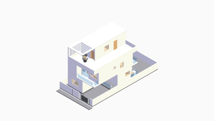 30x60 | South Facing 3D model rendering