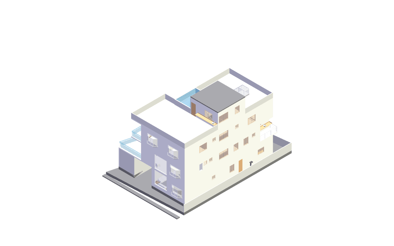 40x40 | West Facing 3D model rendering