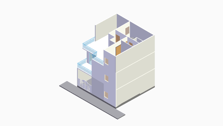 30x30 | West Facing 3D model rendering