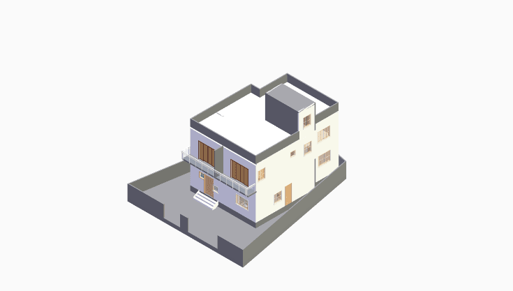 40x40 | South Facing 3D model rendering