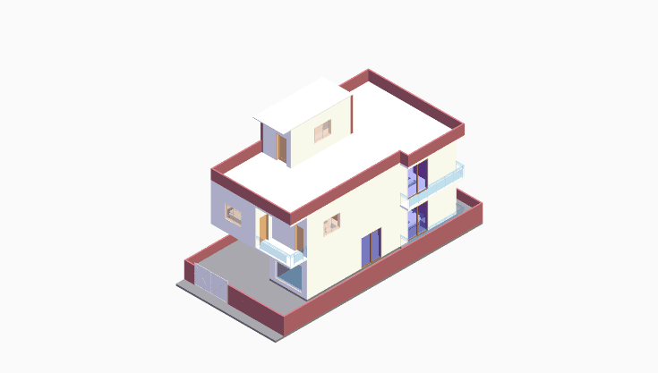 30x60 | East Facing 3D model rendering