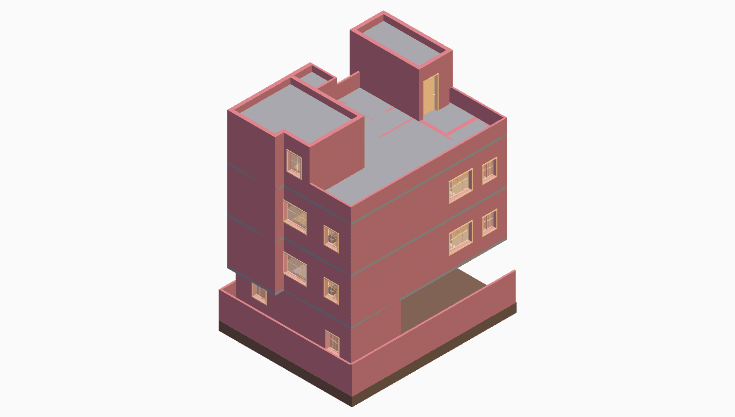 40x40 | West Facing 3D model rendering