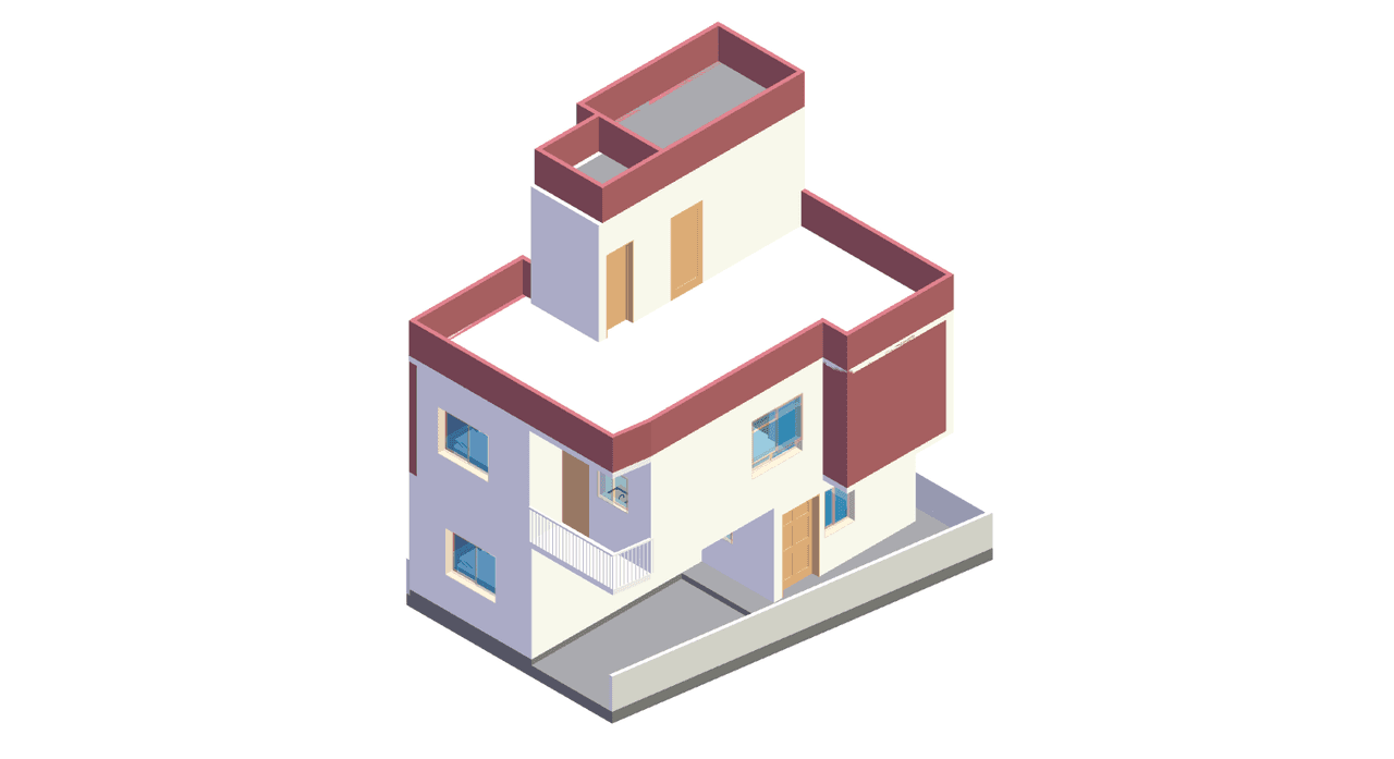 30x30 | South Facing 3D model rendering